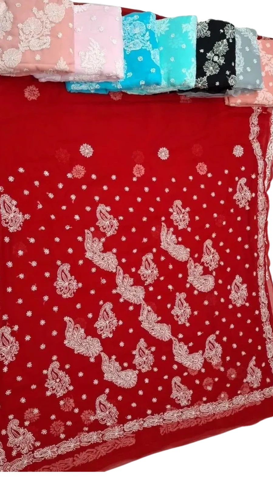 Pretty Georgette Chikankari Saree (Pre-order)