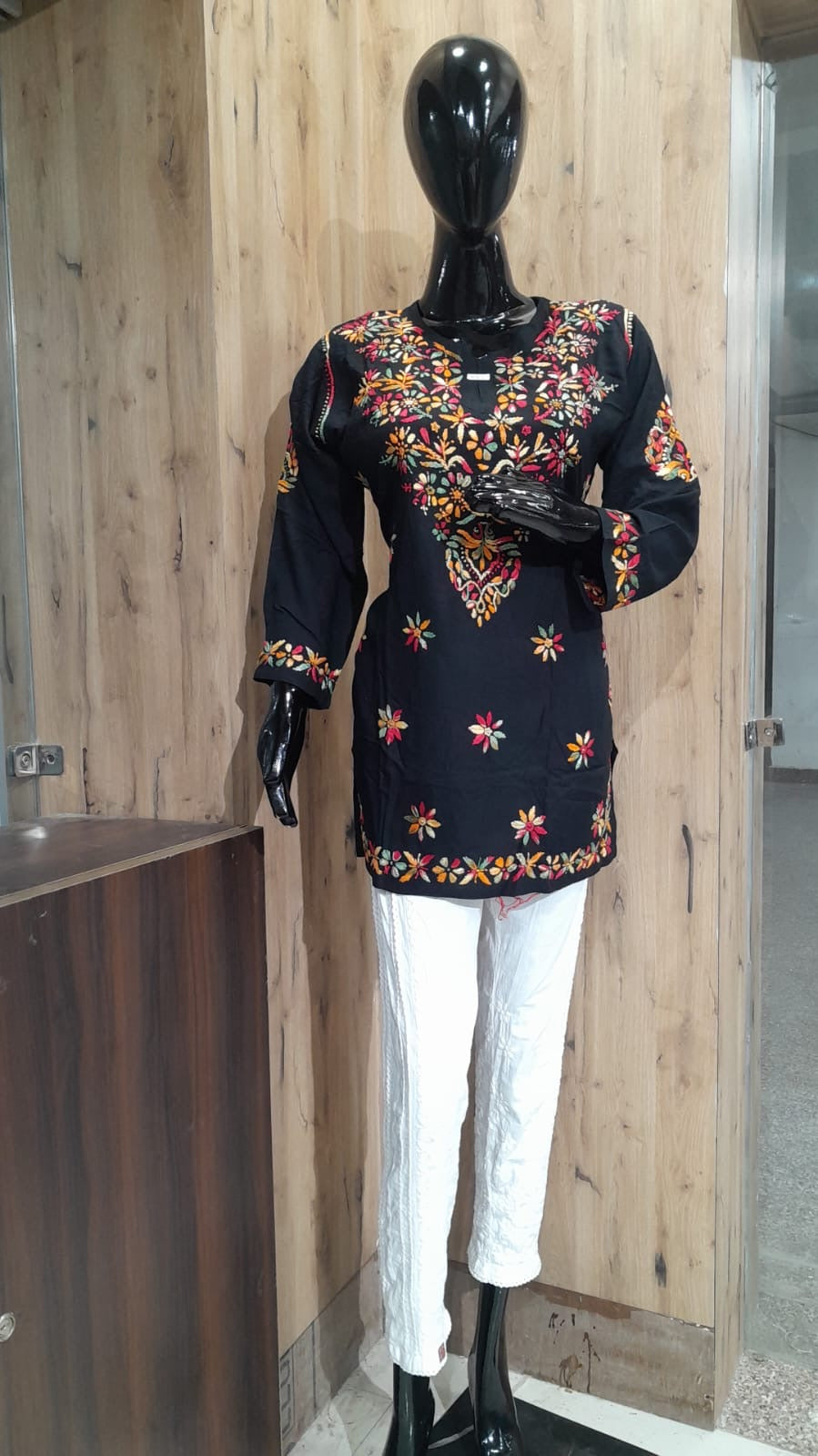 Short Chikankari Rayon kurta
