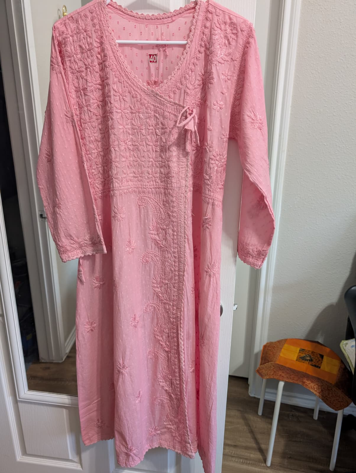 Angrakha cotton Dobby Chikankari
