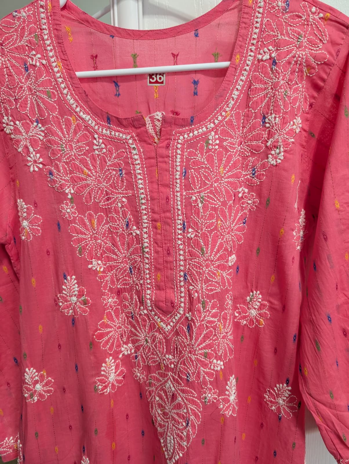 Cotton Multi Butti Mid-length Kurti