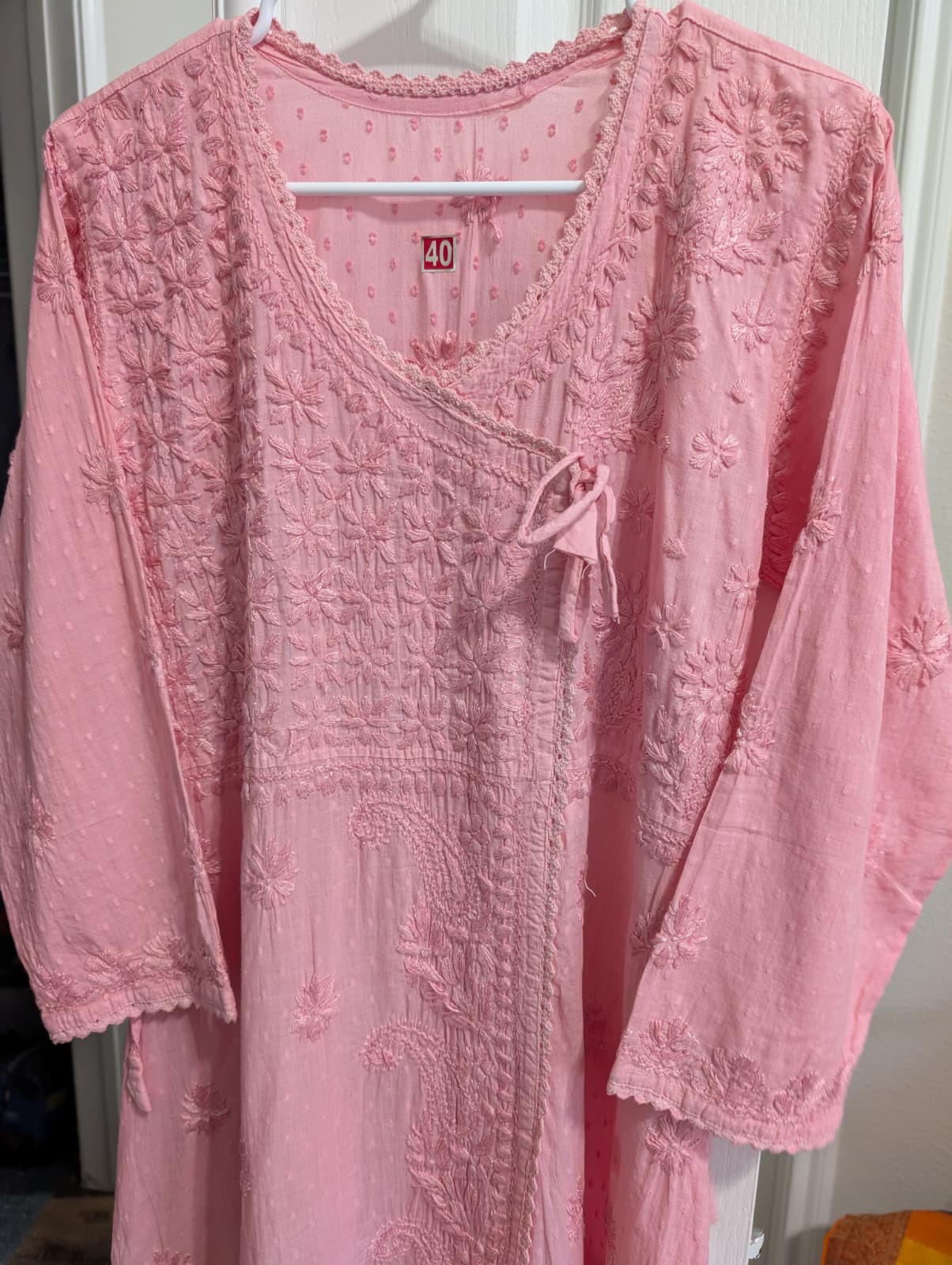 Angrakha cotton Dobby Chikankari