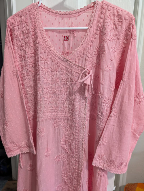 Angrakha cotton Dobby Chikankari