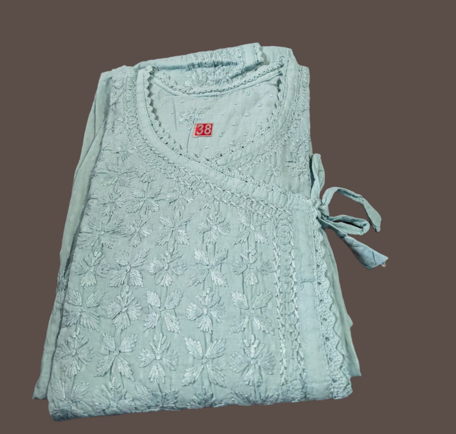 Angrakha cotton Dobby Chikankari