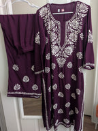 Rayon Chikankari Kurti with Palazzo