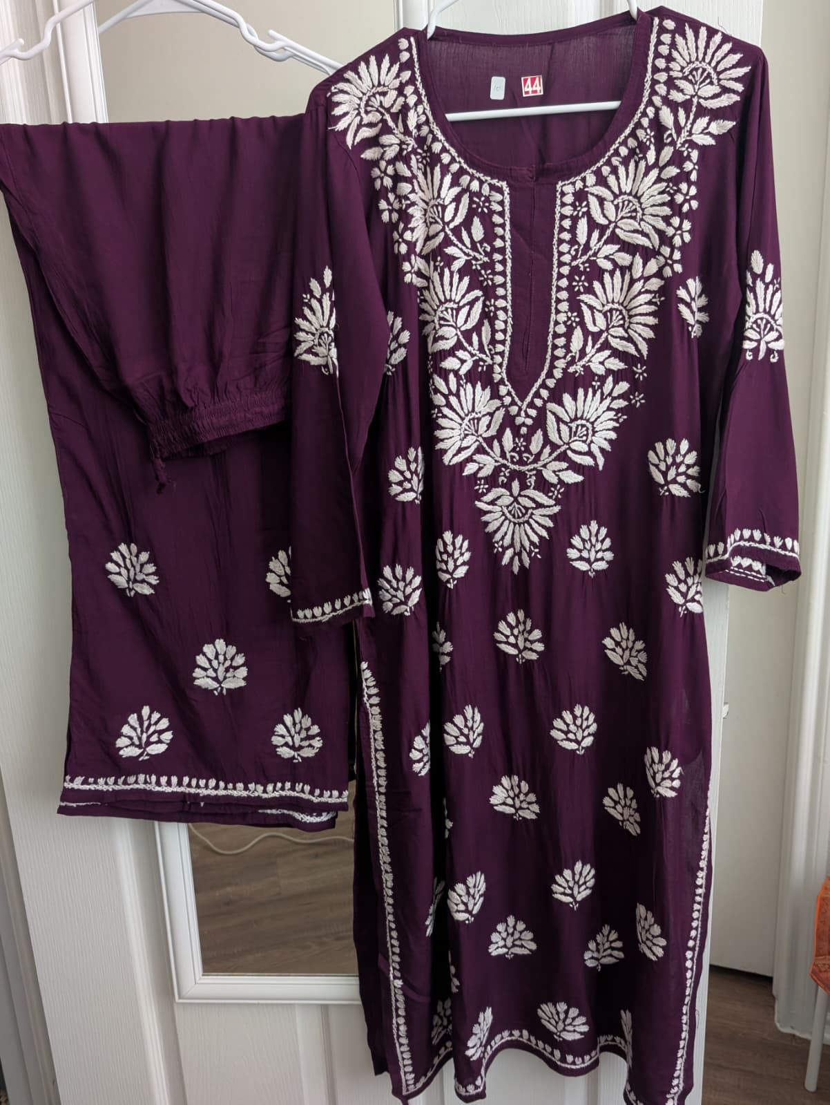 Rayon Chikankari Kurti with Palazzo