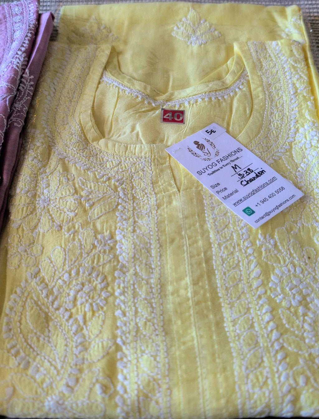 Chanderi Chikankari Kurti