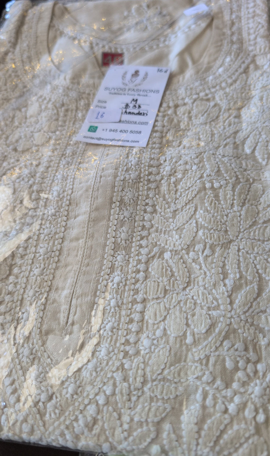 Chanderi Chikankari Kurti