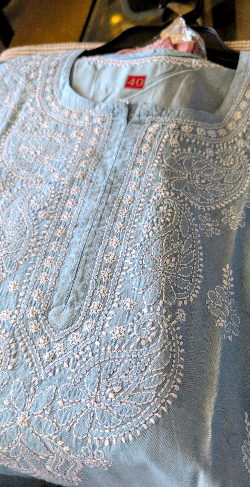 Chanderi Chikankari Kurti