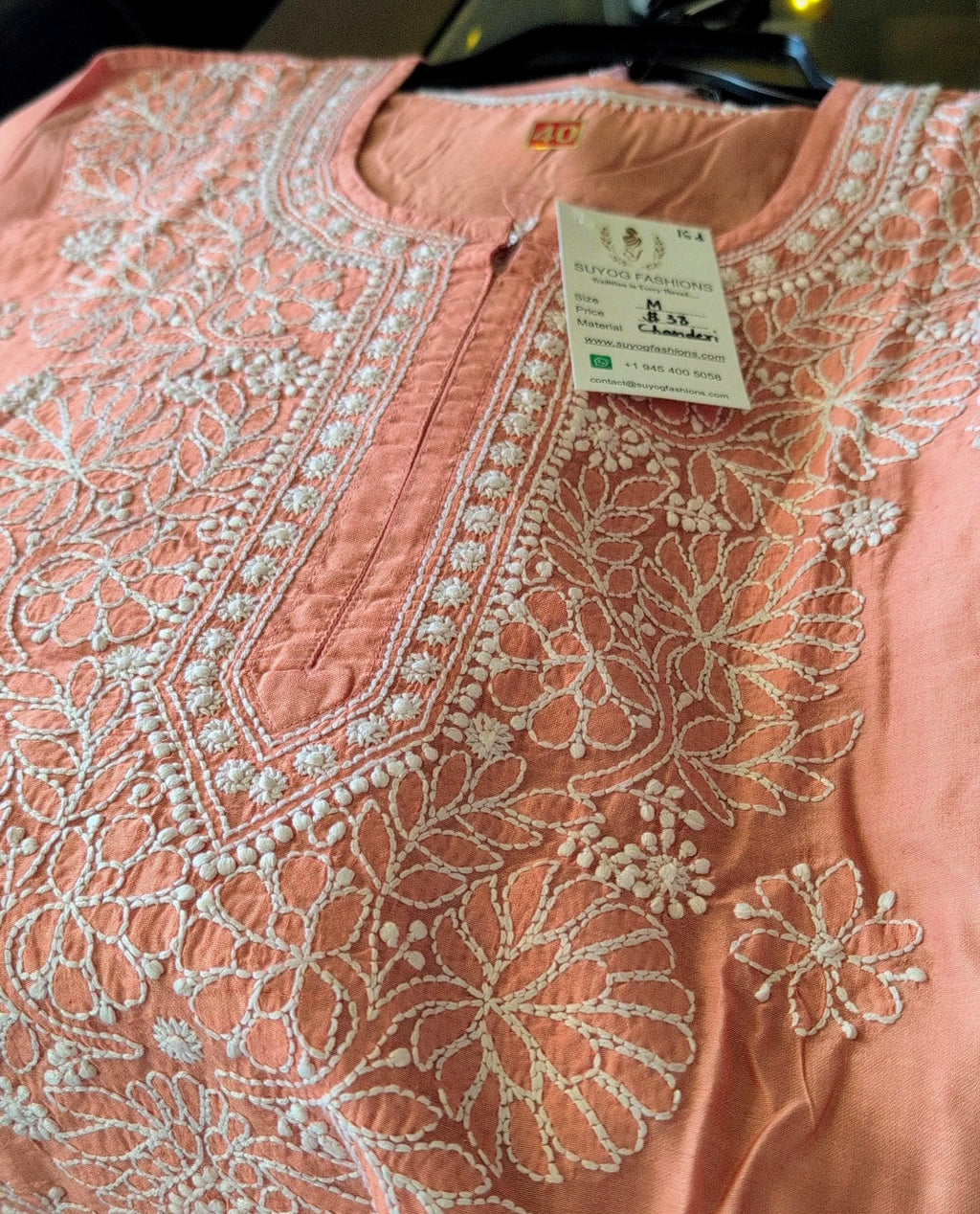 Chanderi Chikankari Kurti