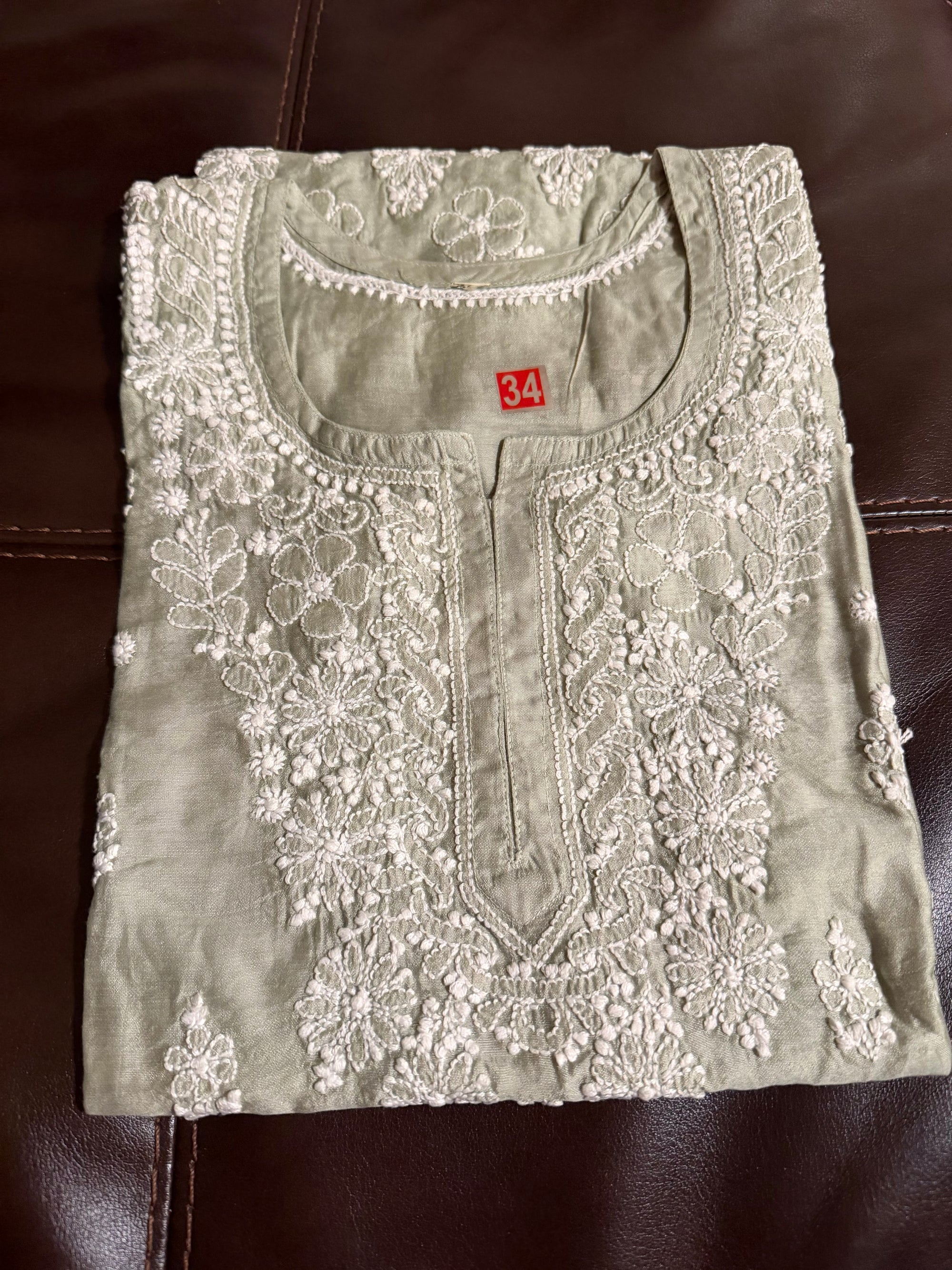 Chikankari Sleeveless Short Kurta for Teens