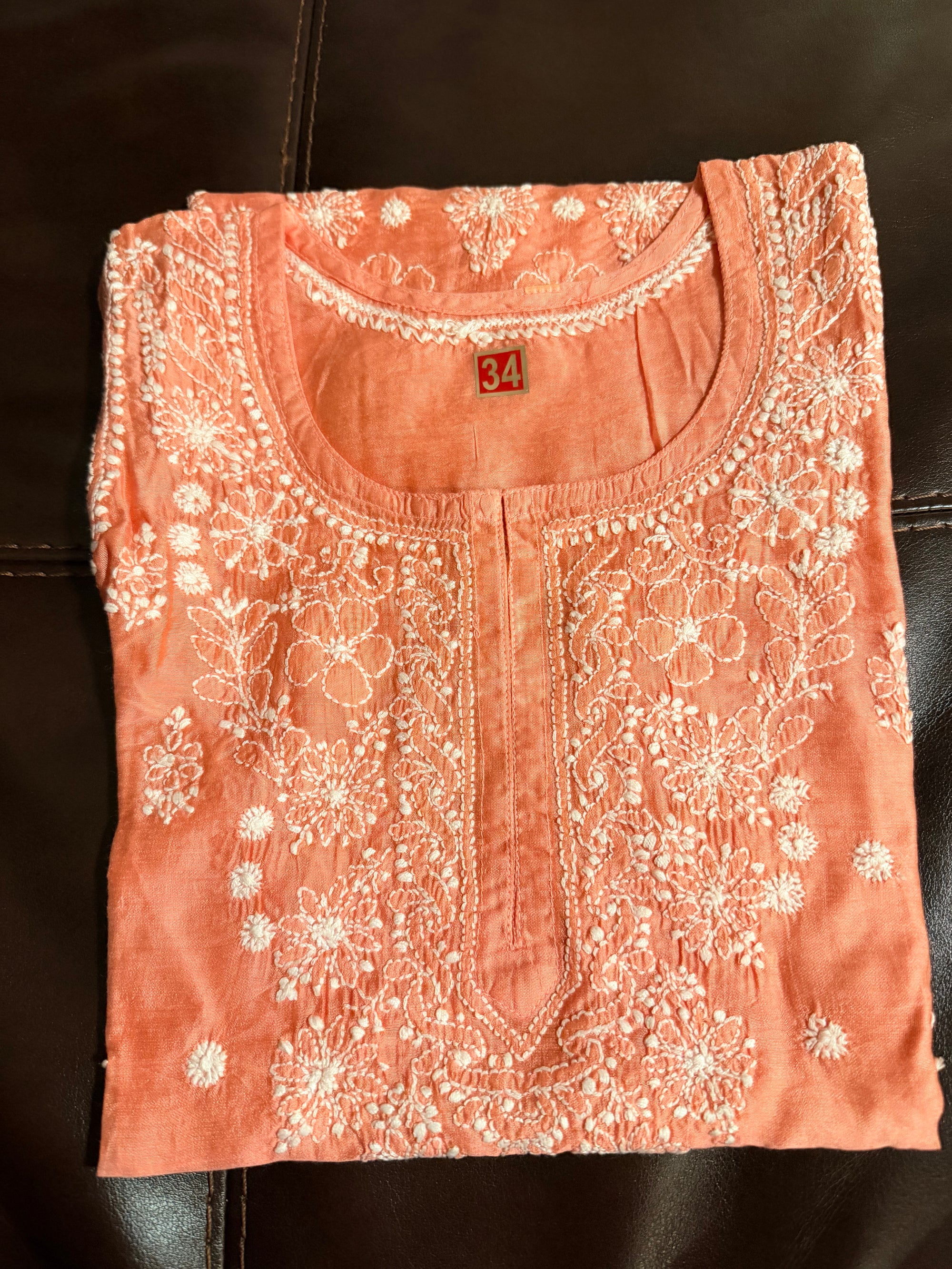 Chikankari Sleeveless Short Kurta for Teens