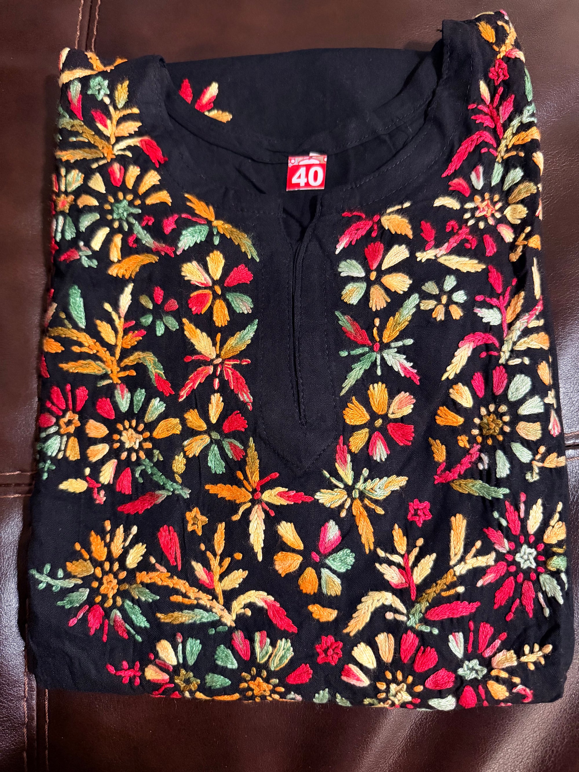 Short Chikankari Rayon kurta