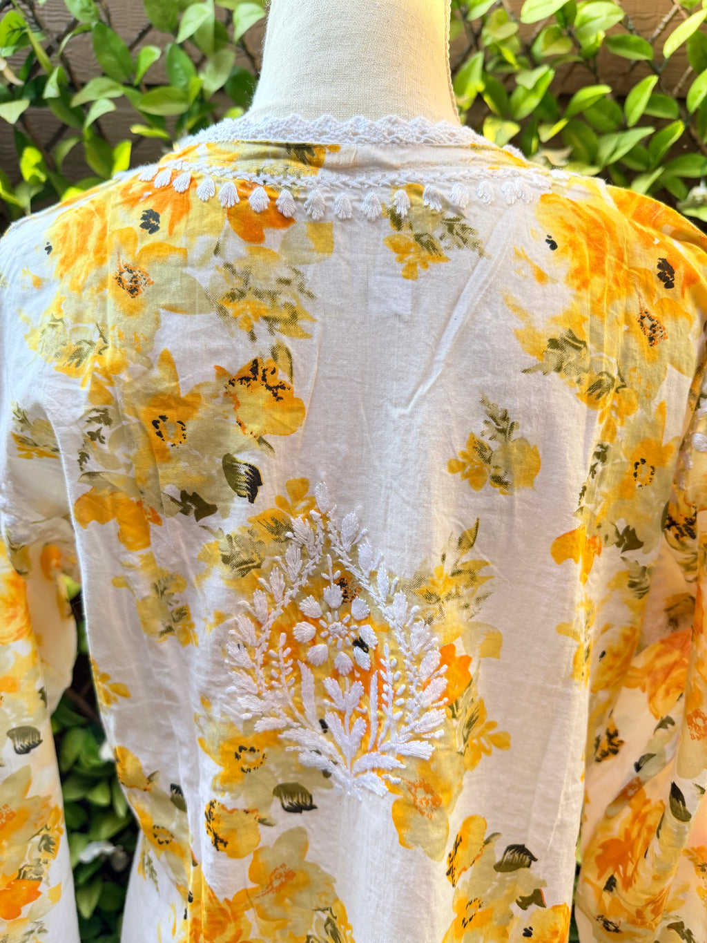 Angrakha Printed Mal Cotton Chikankari