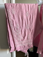 Chanderi Chikankari Kurti With matching Pants