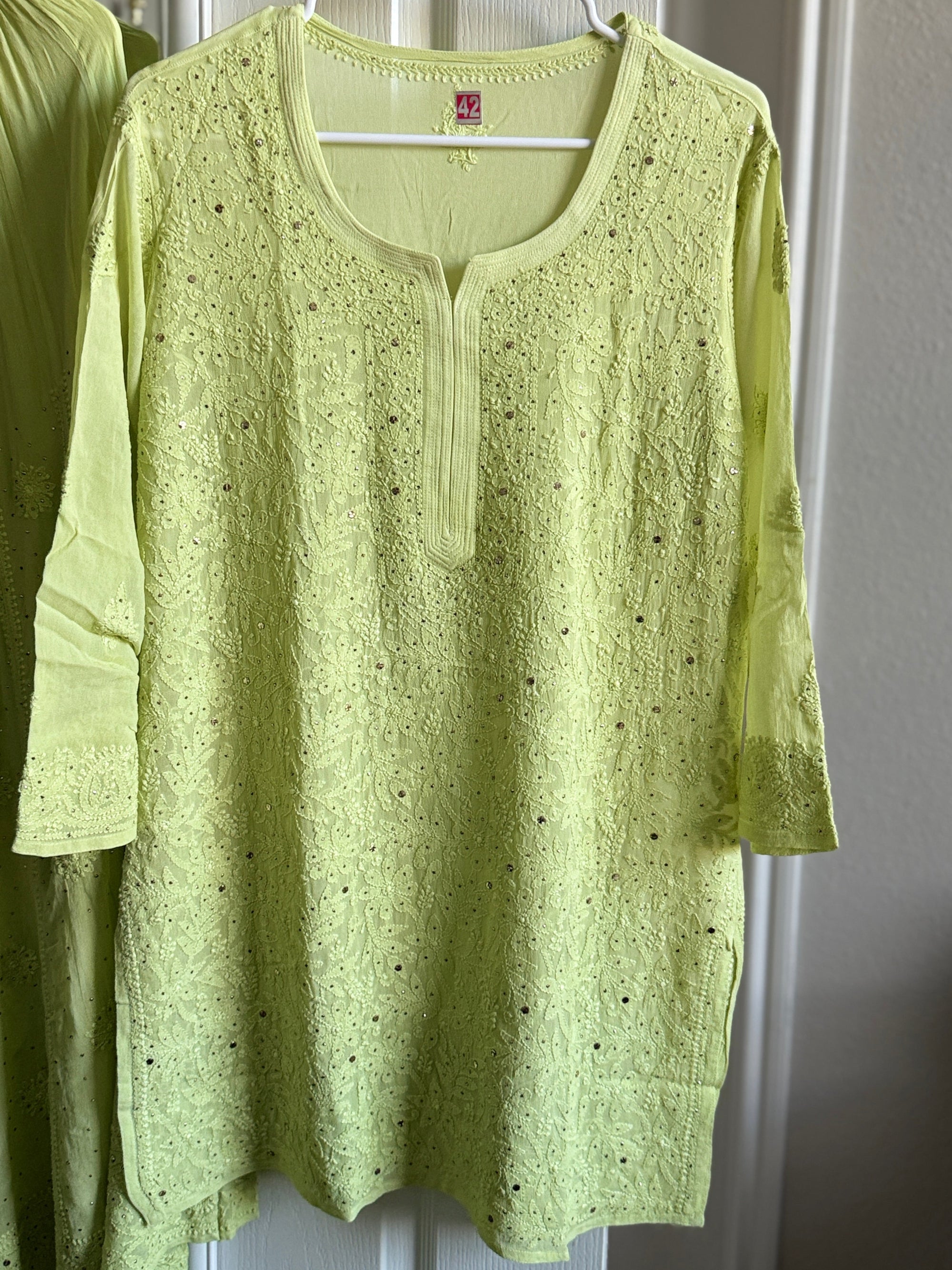 Viscose Chikankari Kurti With Matching Skirt