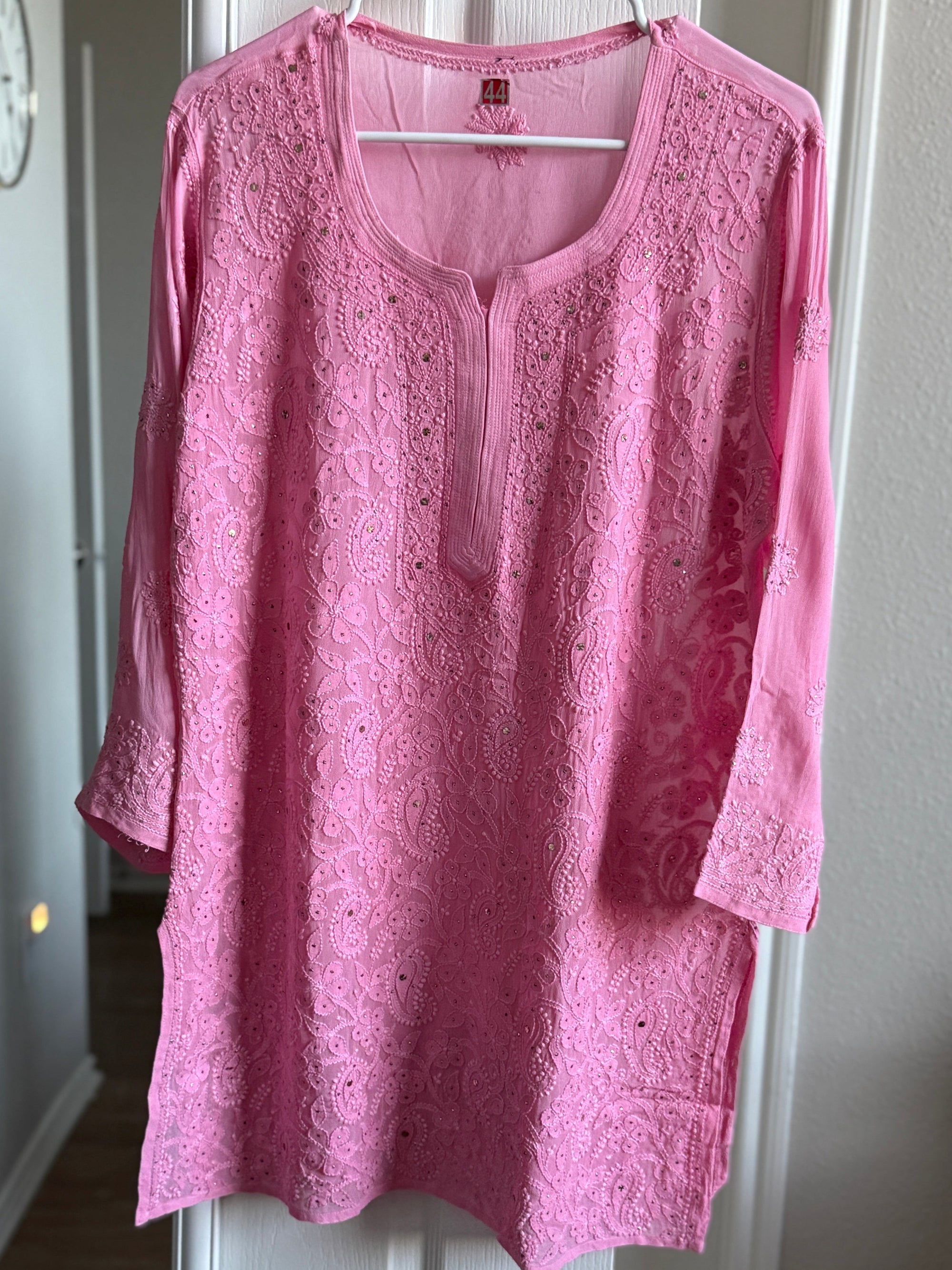 Viscose Chikankari Kurti With Matching Skirt
