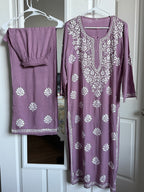 Rayon Chikankari Kurti with Palazzo
