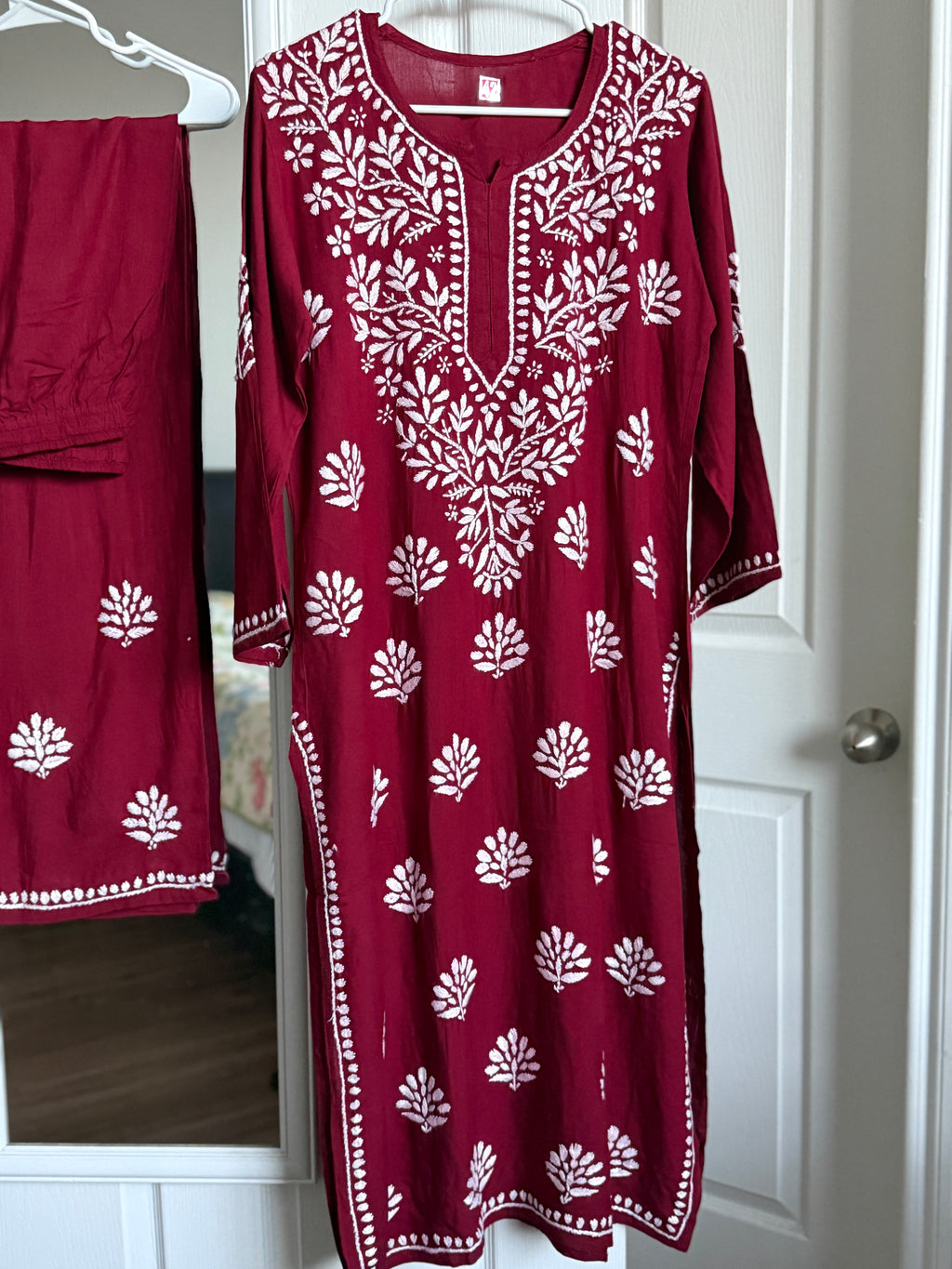 Rayon Chikankari Kurti with Palazzo