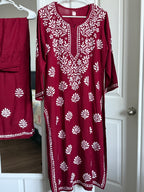 Rayon Chikankari Kurti with Palazzo