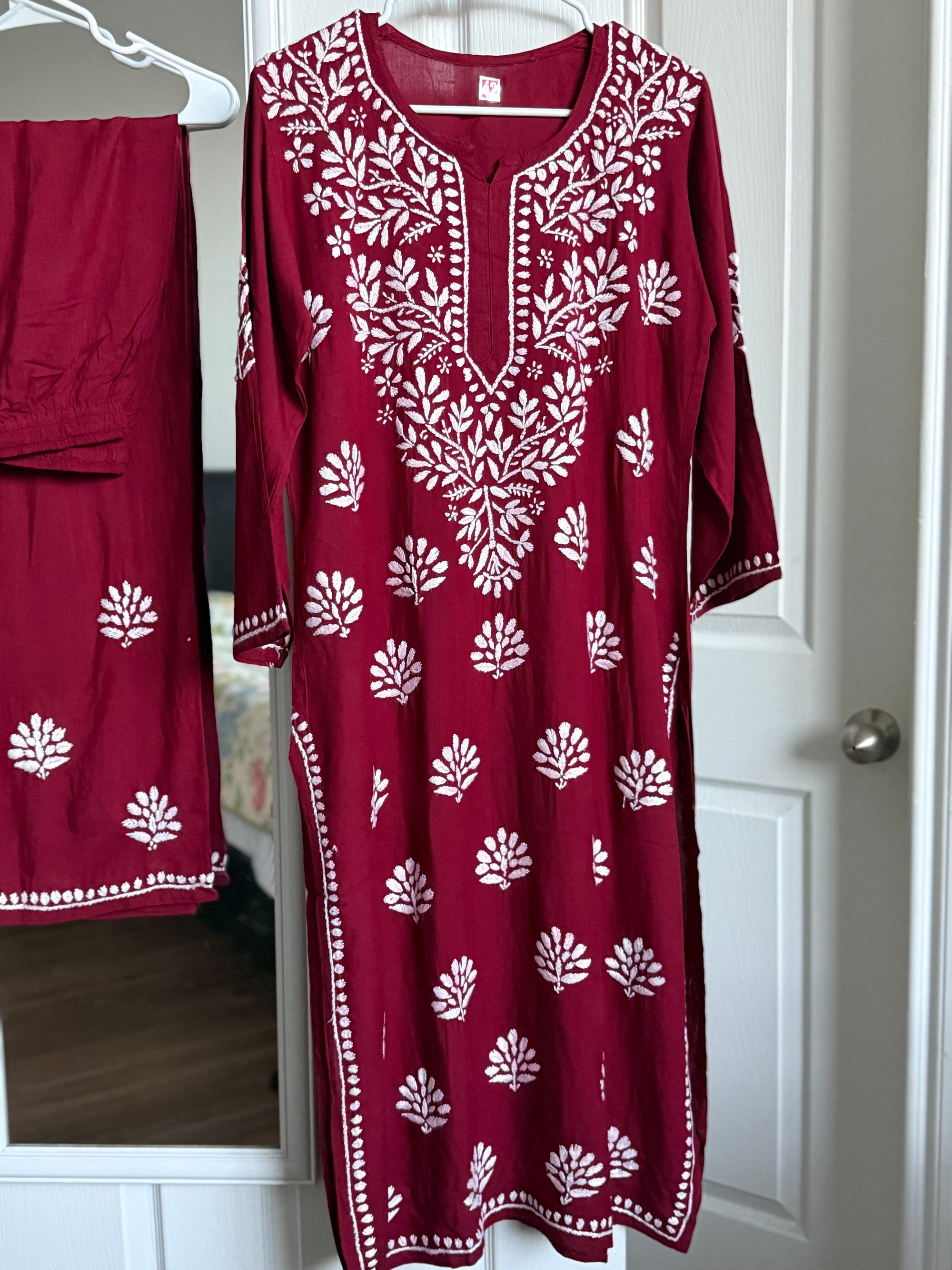 Rayon Chikankari Kurti with Palazzo