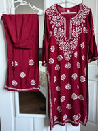 Rayon Chikankari Kurti with Palazzo