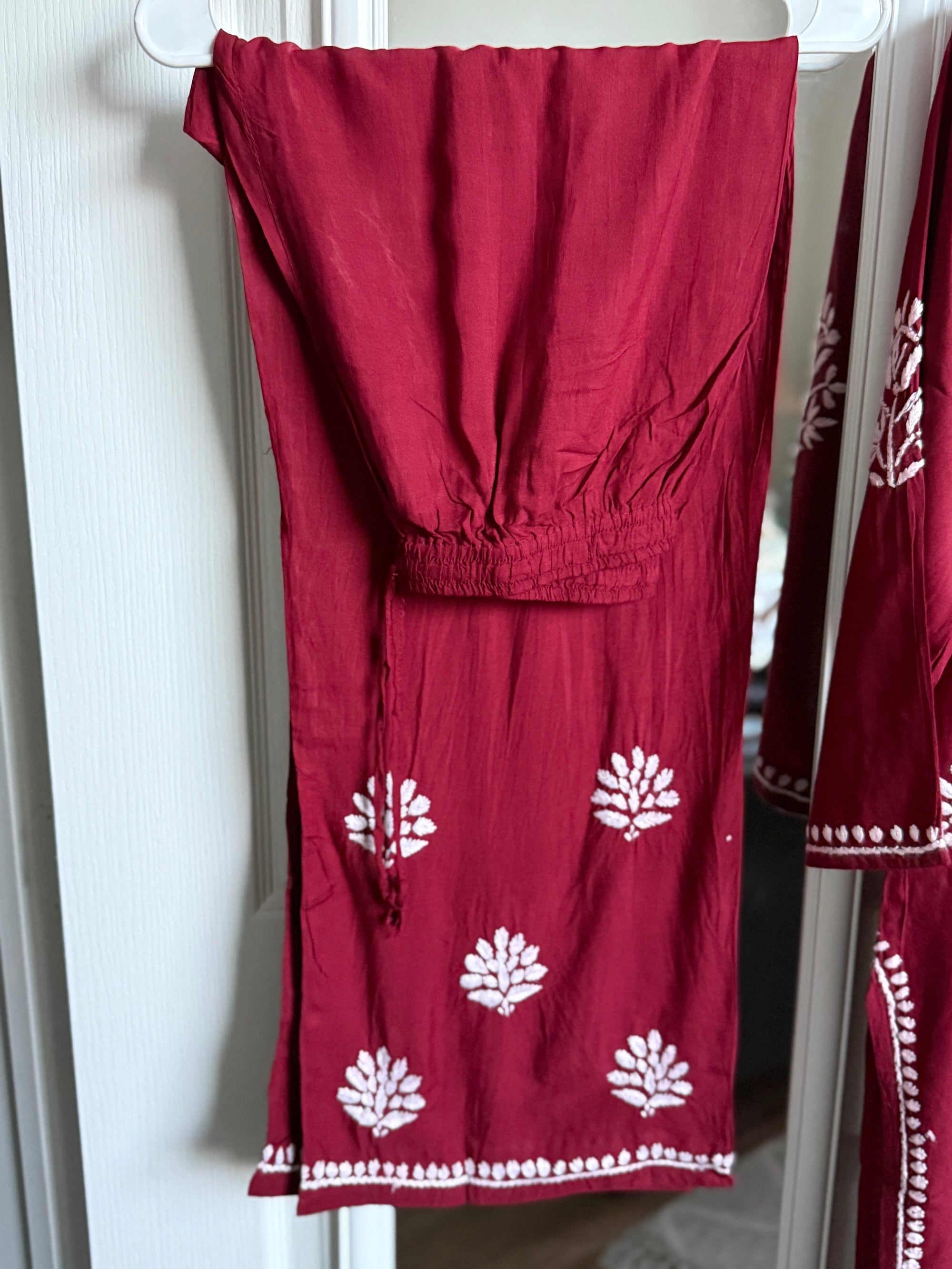 Rayon Chikankari Kurti with Palazzo