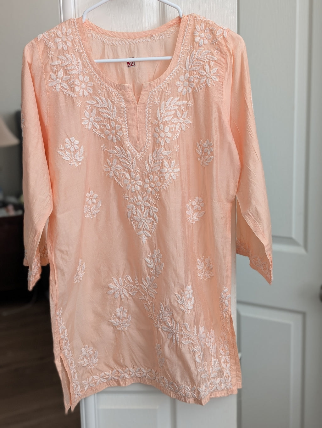 Pastel Chanderi Chikankari Short Top
