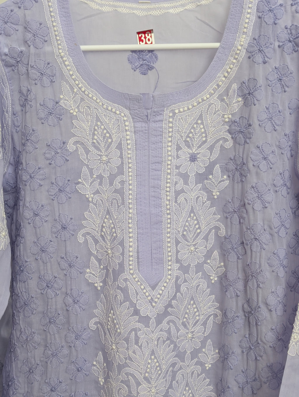Pastel Purple Chikankari Long Kurti with Shameez