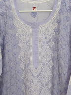 Pastel Purple Chikankari Long Kurti with Shameez