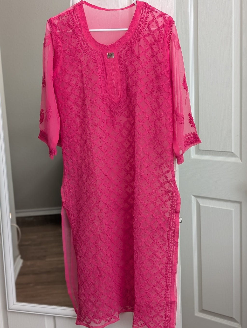 Georgette  jaal Chikankari Kurti with Shameez