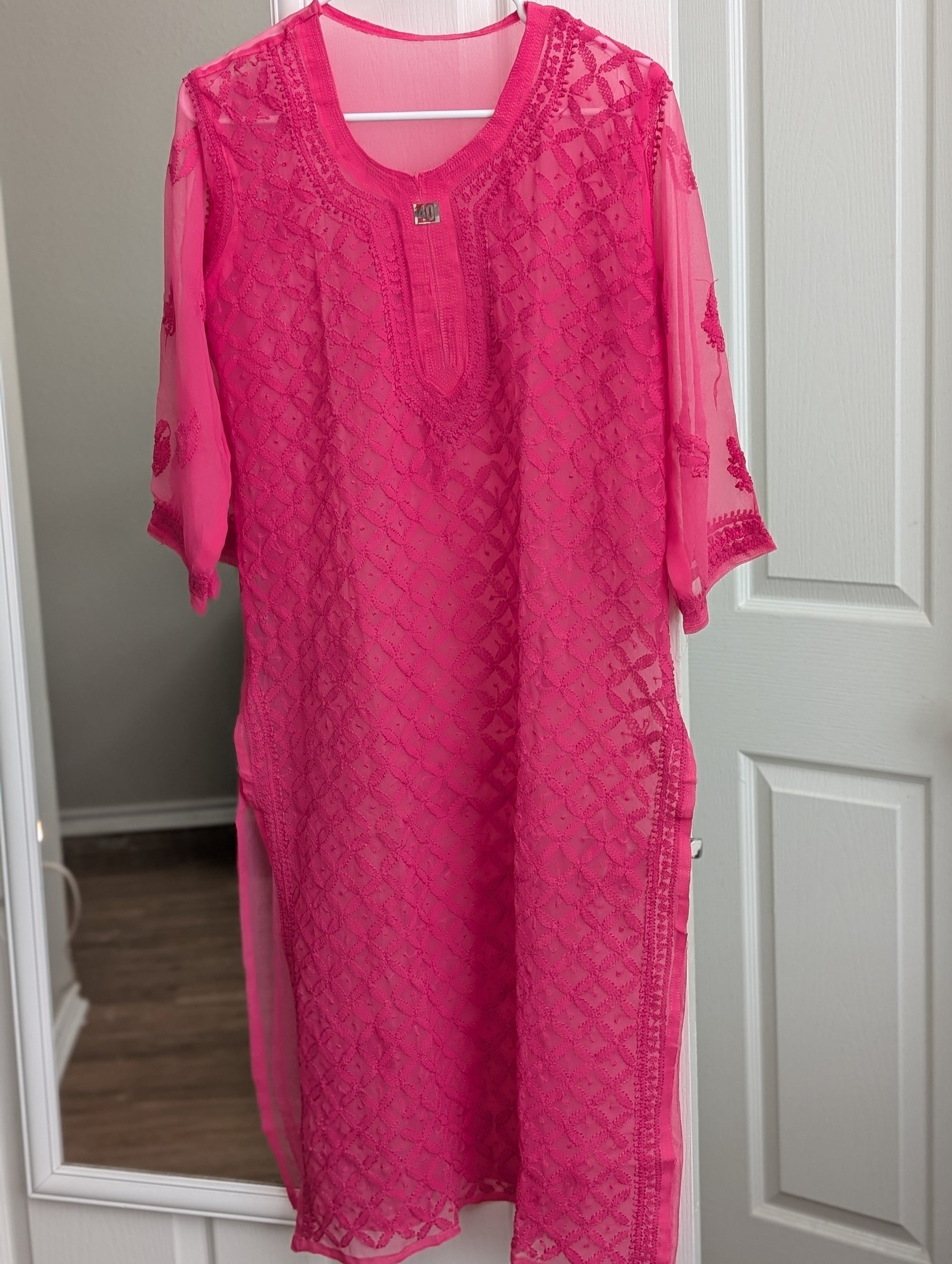 Georgette  jaal Chikankari Kurti with Shameez