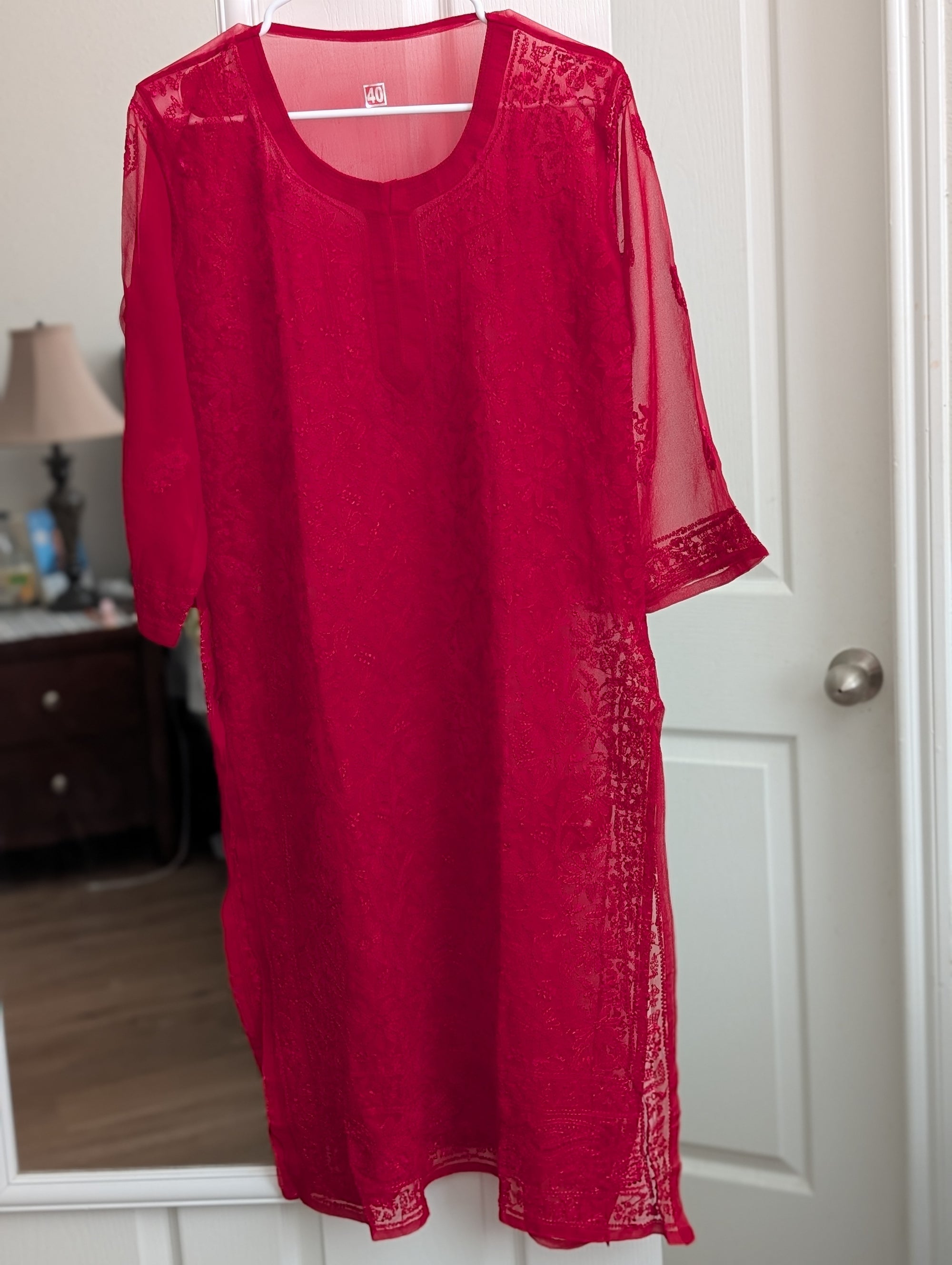 Beautiful Georgette Chikankari Kurti with Shameez