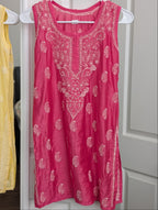 Sleeveless Chanderi Short Kurti 10-12years