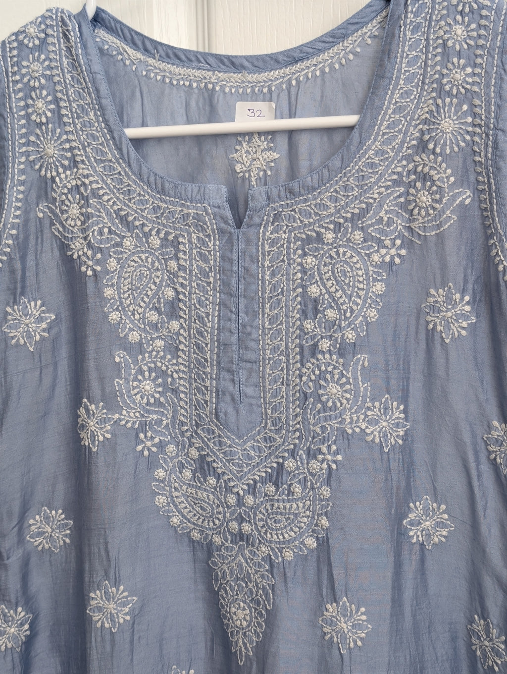 Sleeveless Chanderi Short Kurti 10-12years