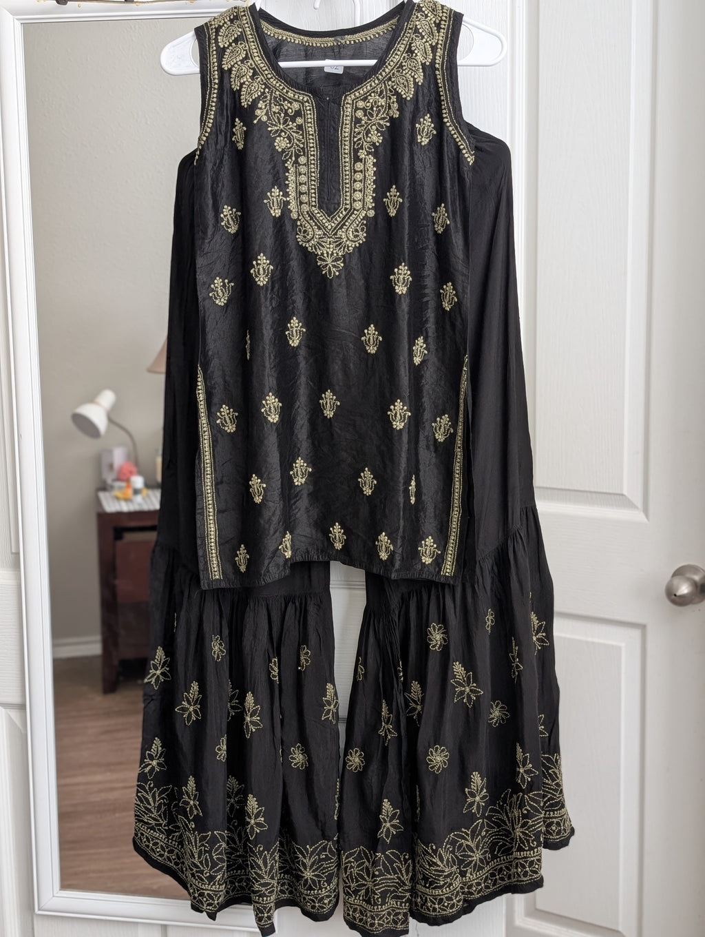 Chanderi Chikankari Sharara and Dupatta Set