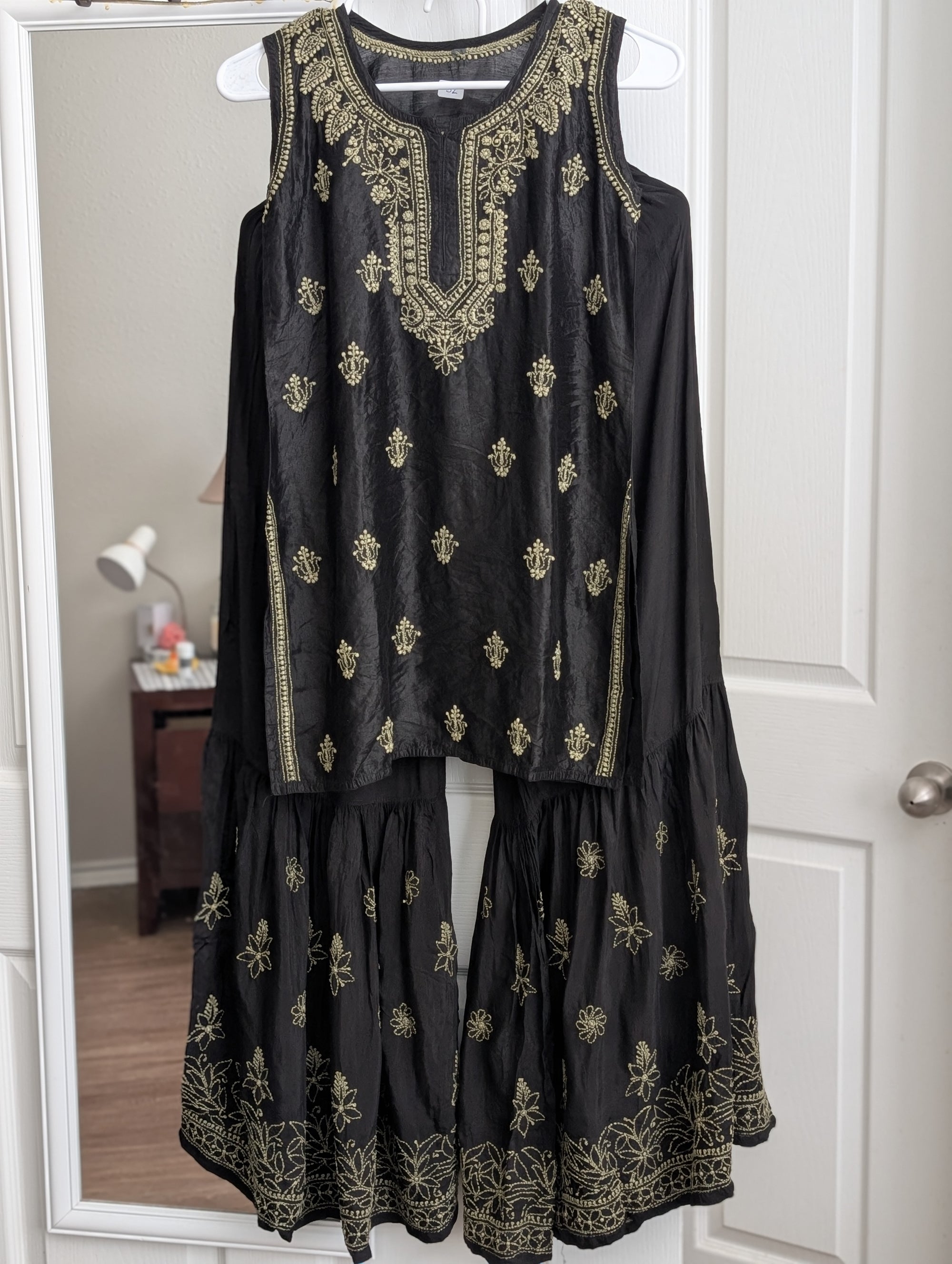 Chanderi Chikankari Sharara and Dupatta Set