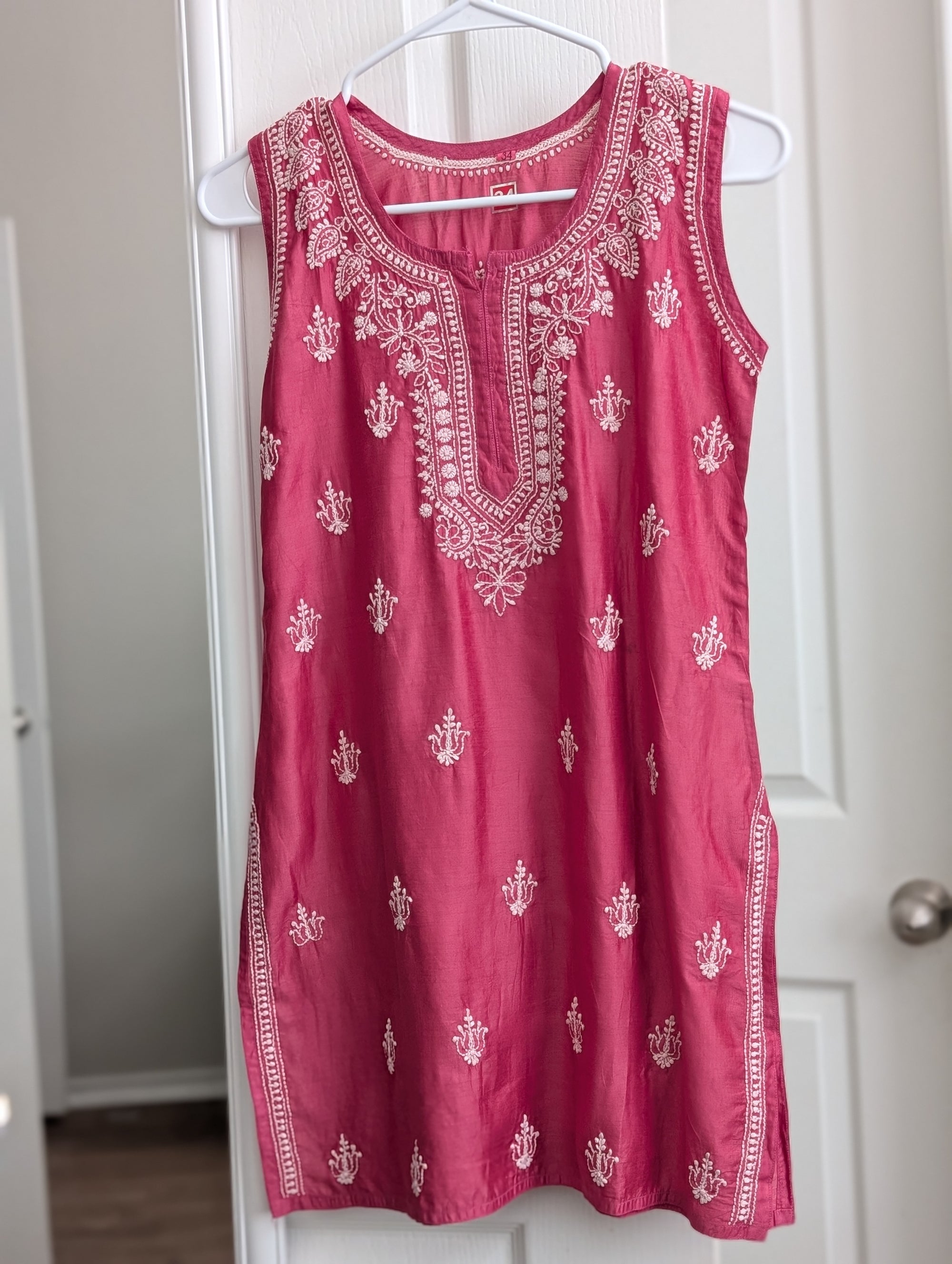 Sleeveless Chanderi Short Top XXS