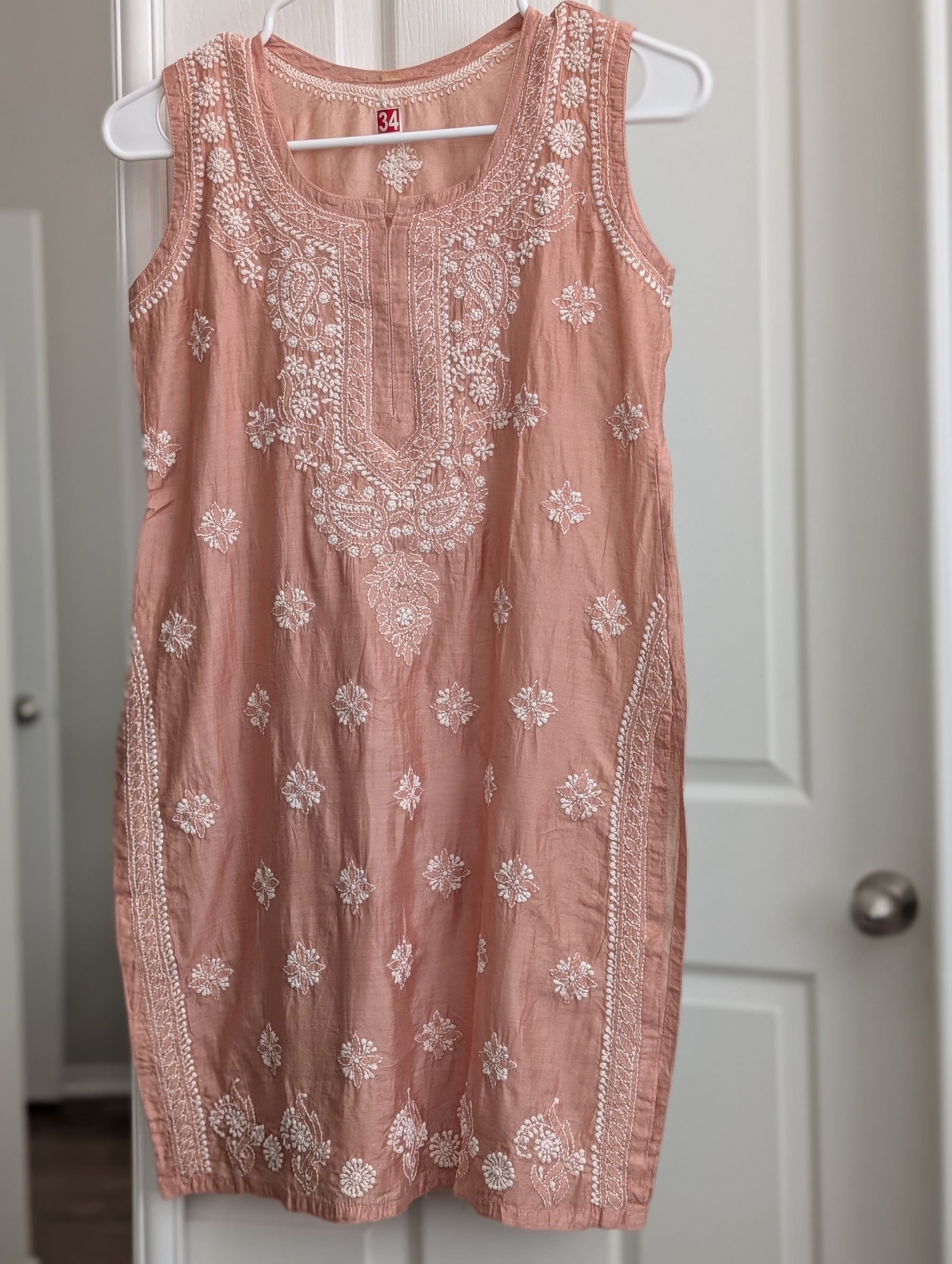 Sleeveless Chanderi Short Top XXS