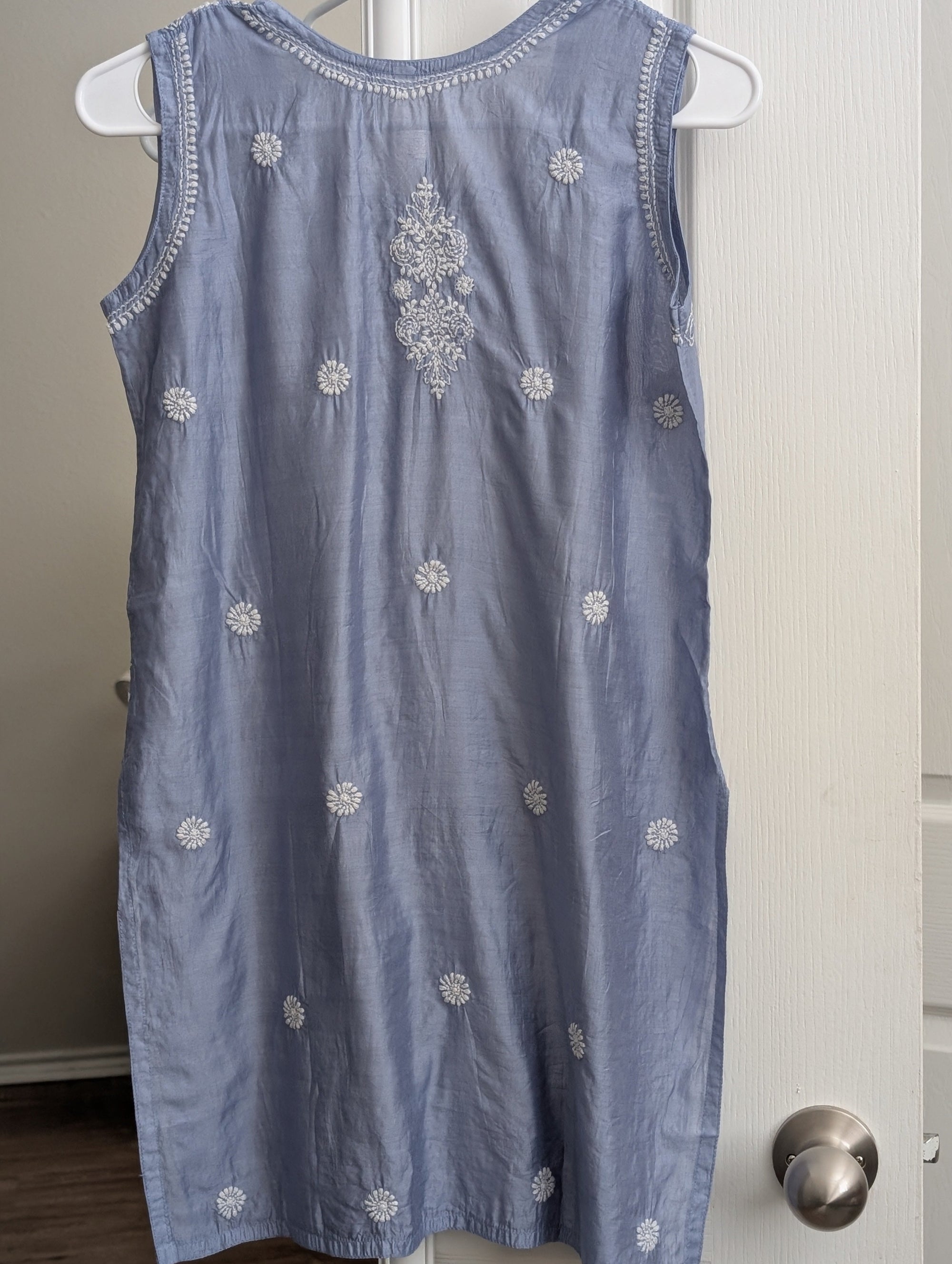 Sleeveless Chanderi Short Kurti S