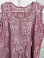 Sleeveless Chanderi Short Kurti S