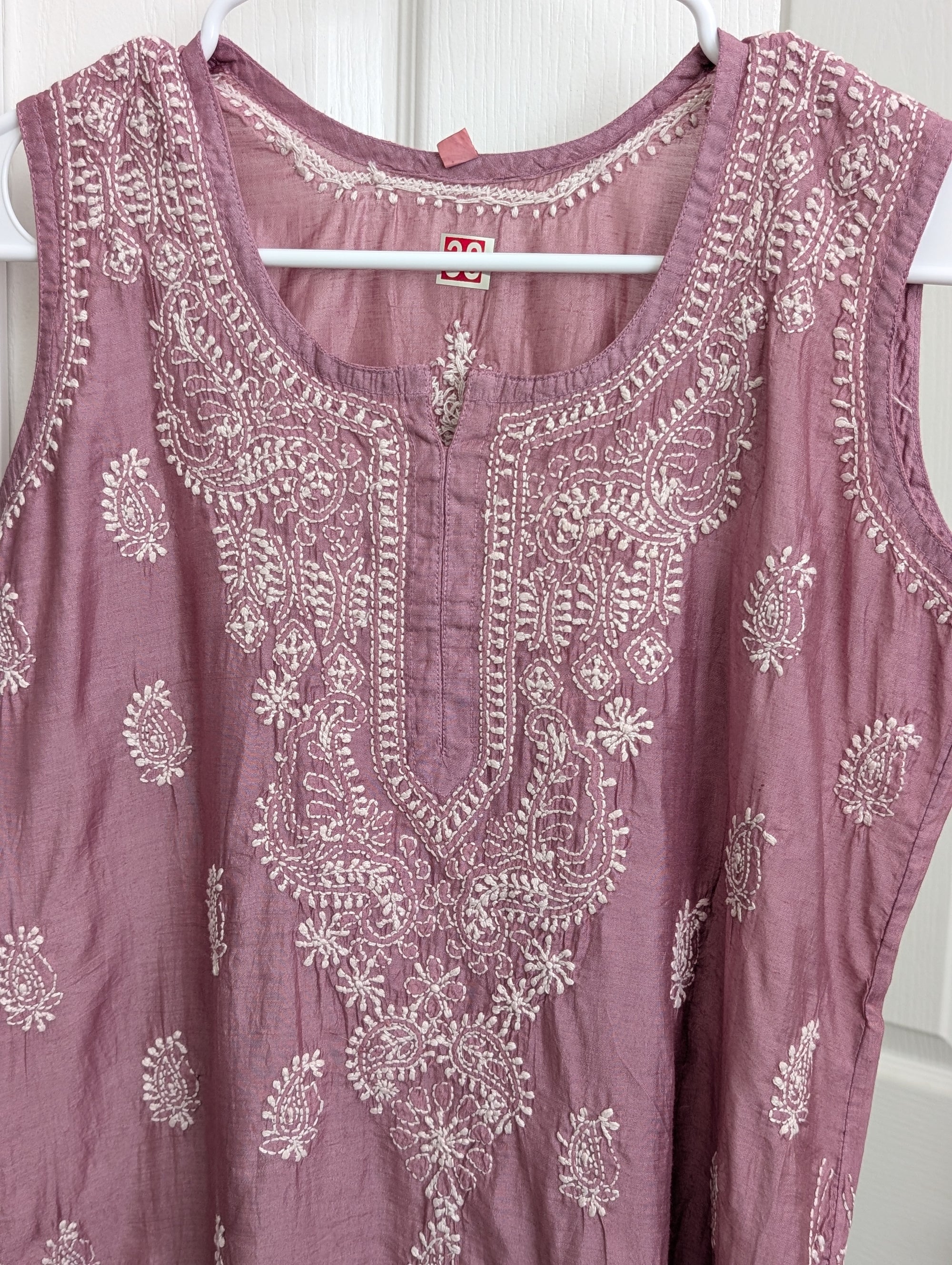 Sleeveless Chanderi Short Kurti S