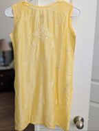 Sleeveless Chanderi Short Kurti XS
