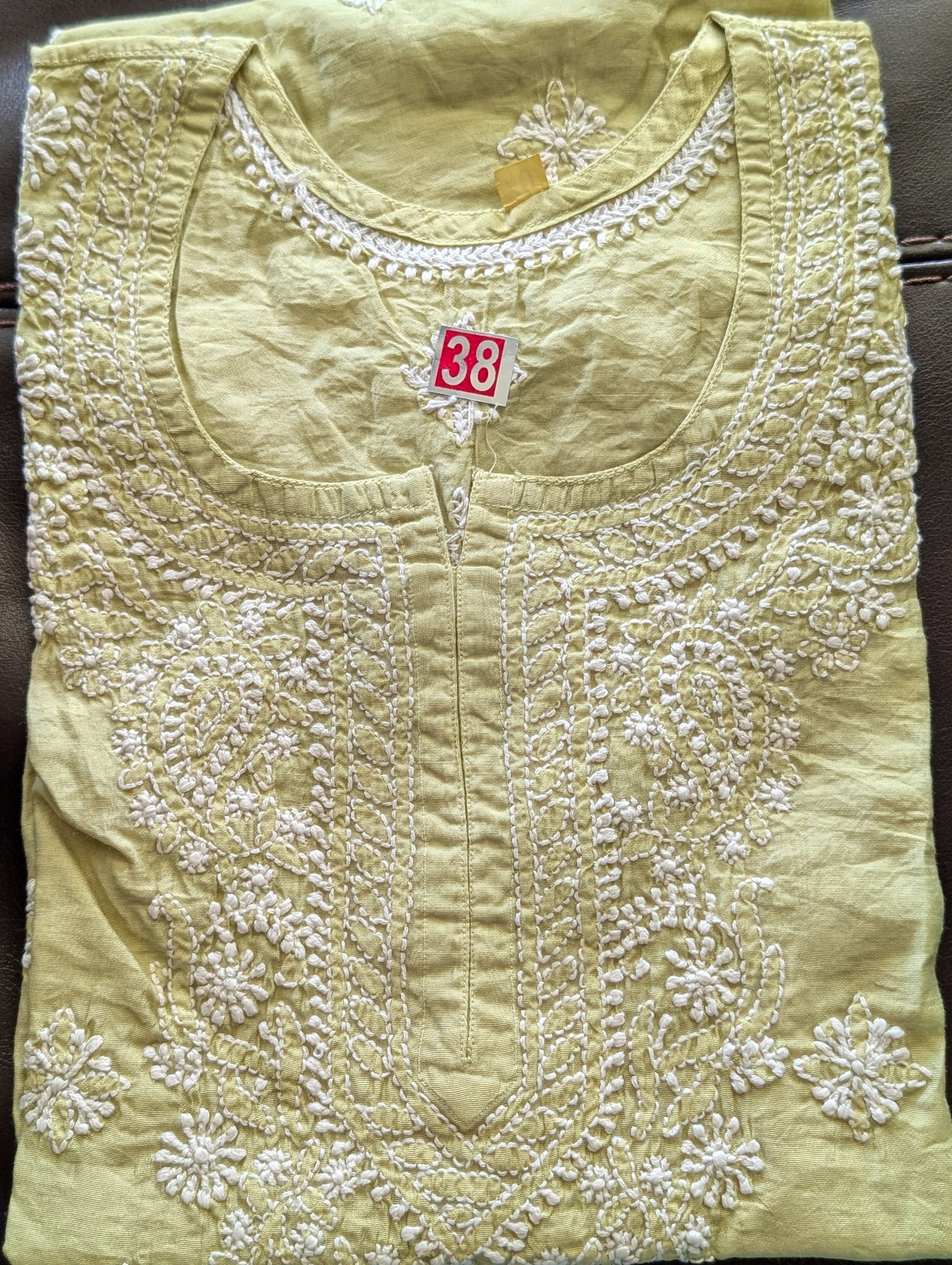 Sleeveless Chanderi Short Kurti S