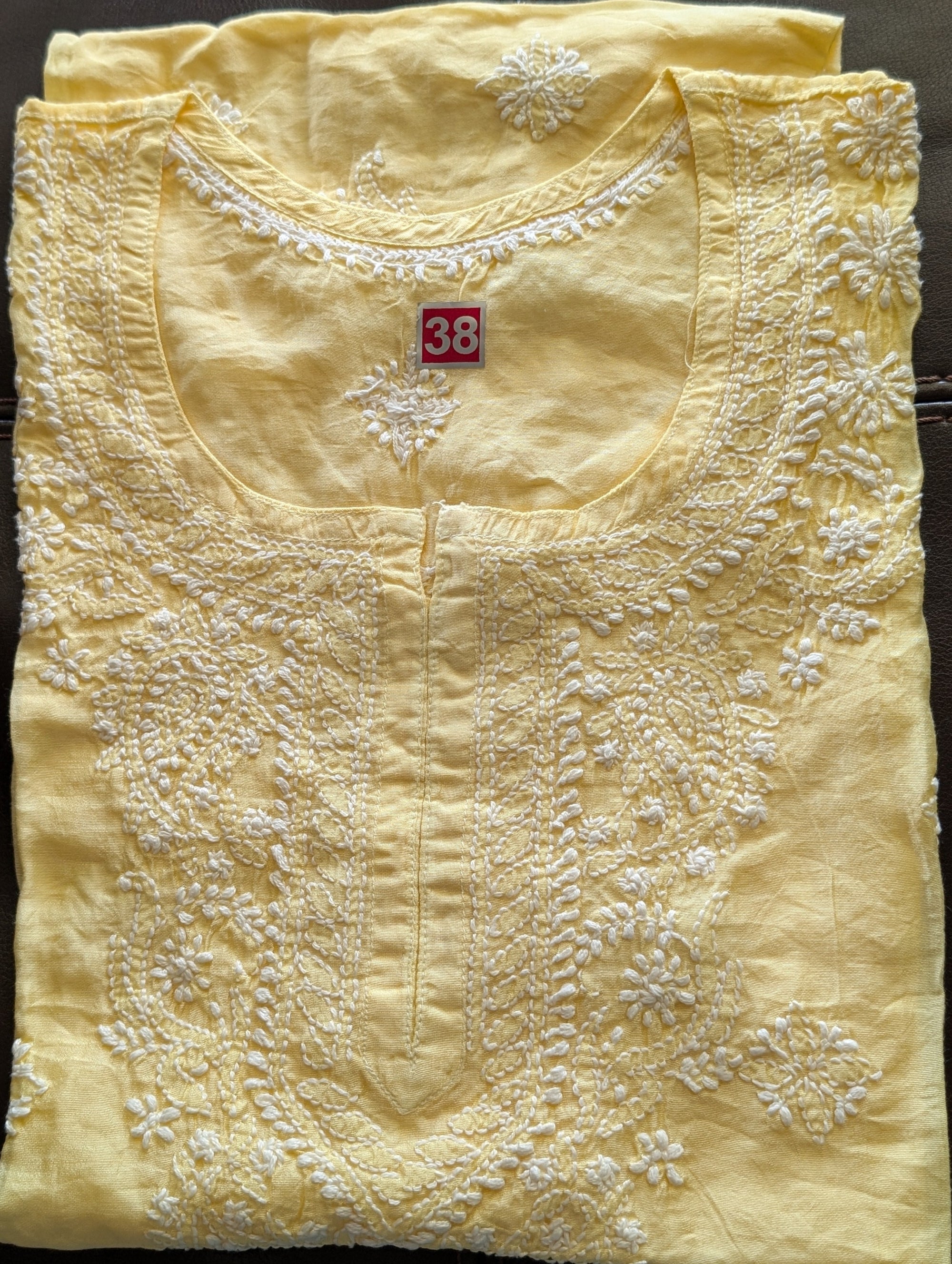 Sleeveless Chanderi Short Kurti S