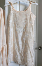 Chanderi Chikankari Spagetti top with Sharara and duppatta