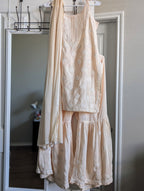 Chanderi Chikankari Spagetti top with Sharara and duppatta