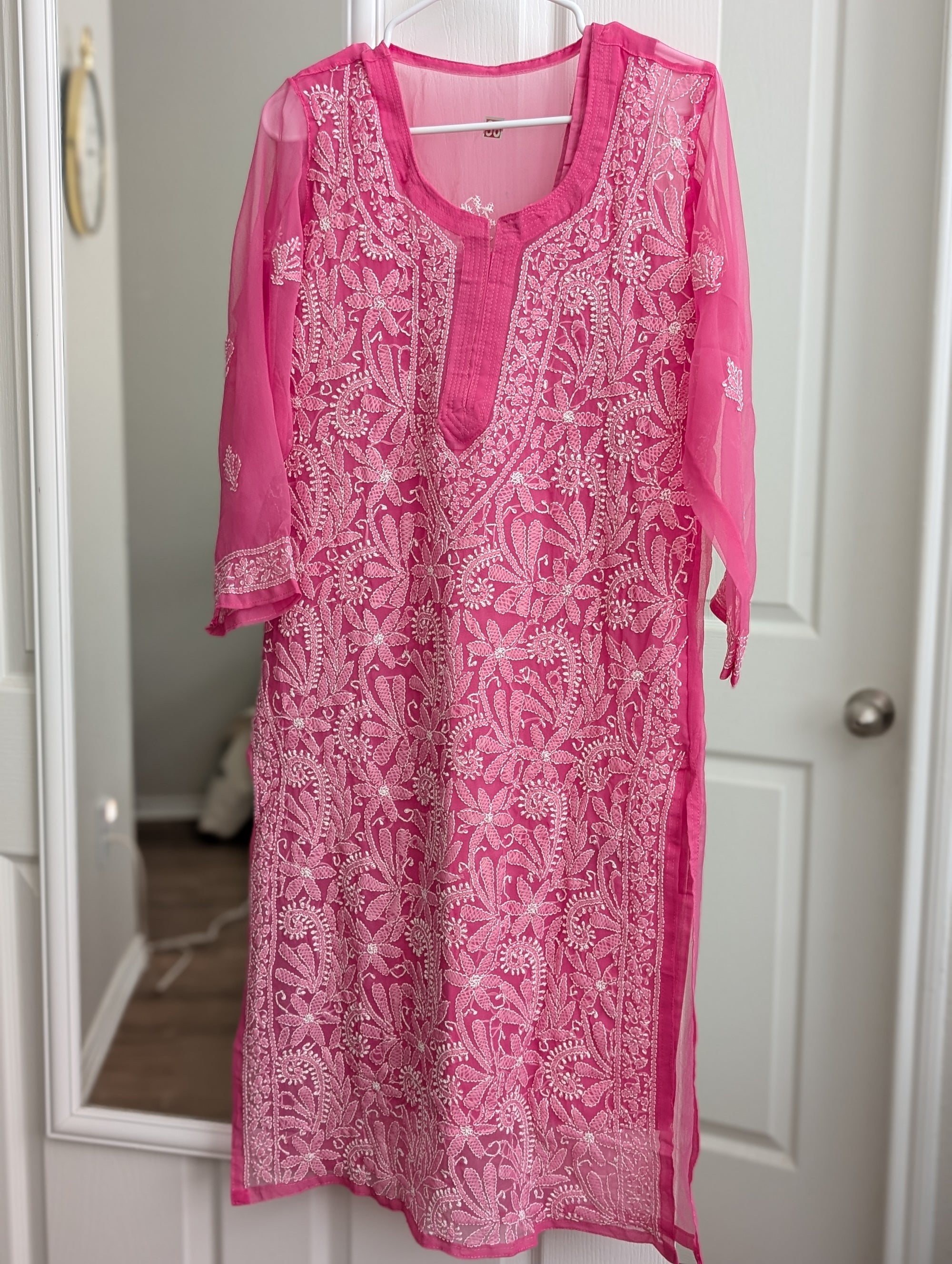 Georgette Chikankari Kurti with Shameez
