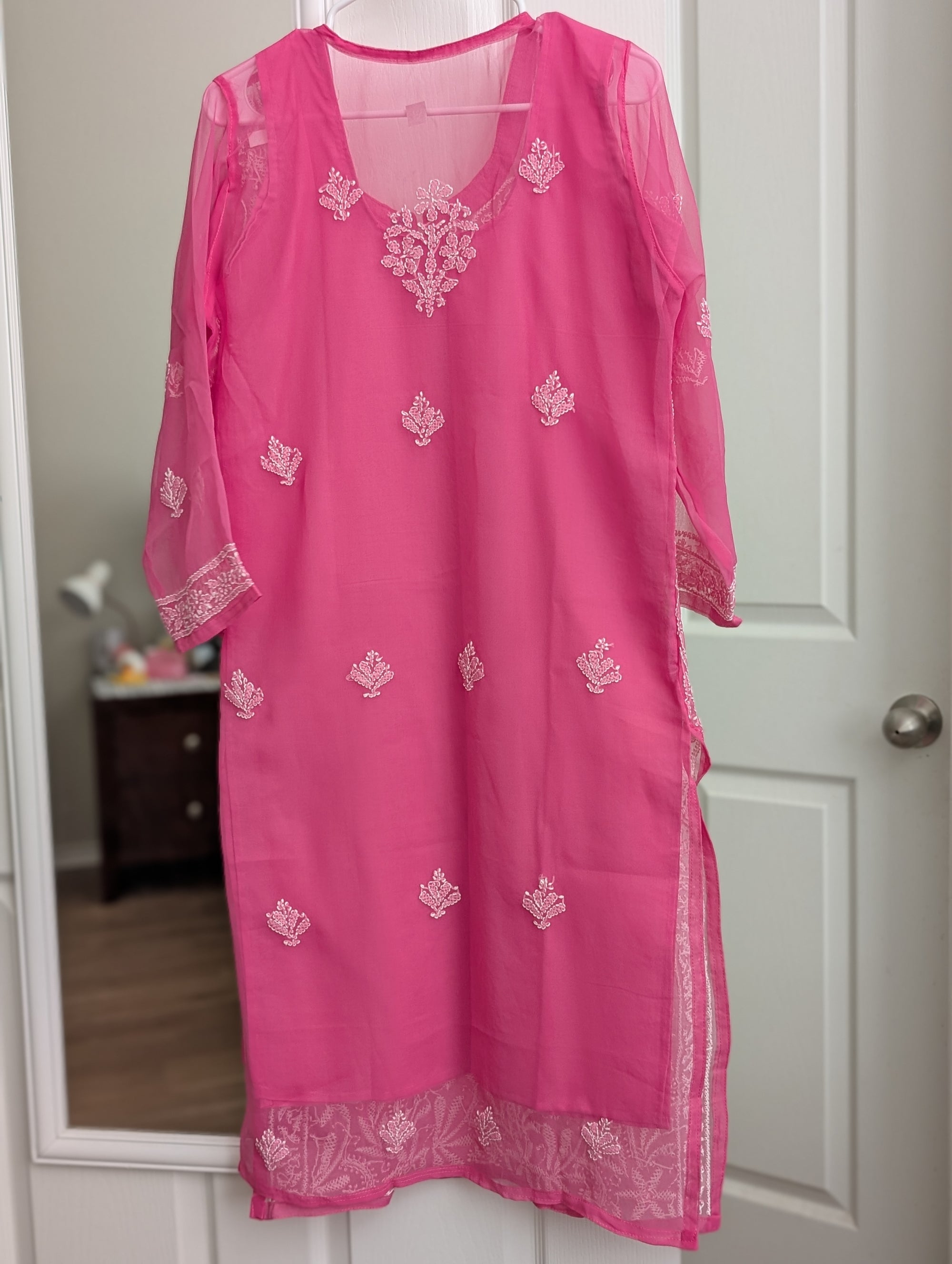 Georgette Chikankari Kurti with Shameez