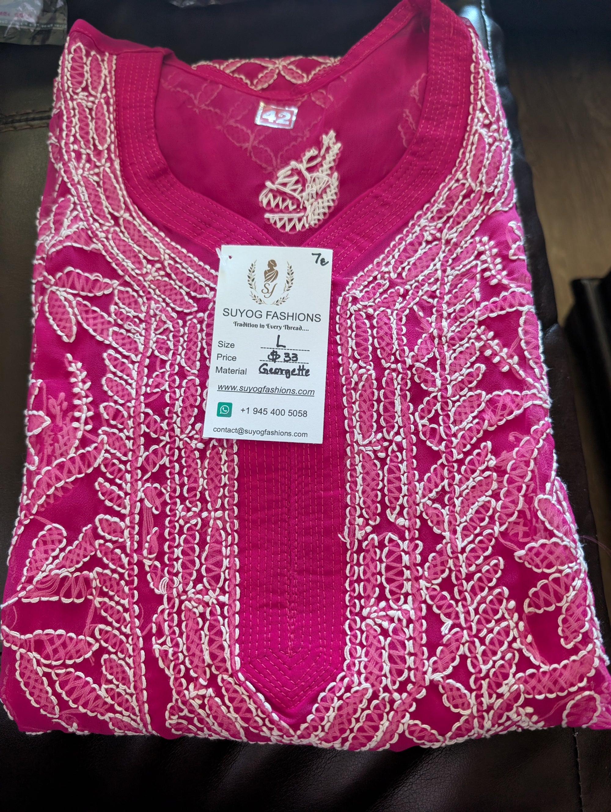 Georgette Chikankari Kurti with Shameez