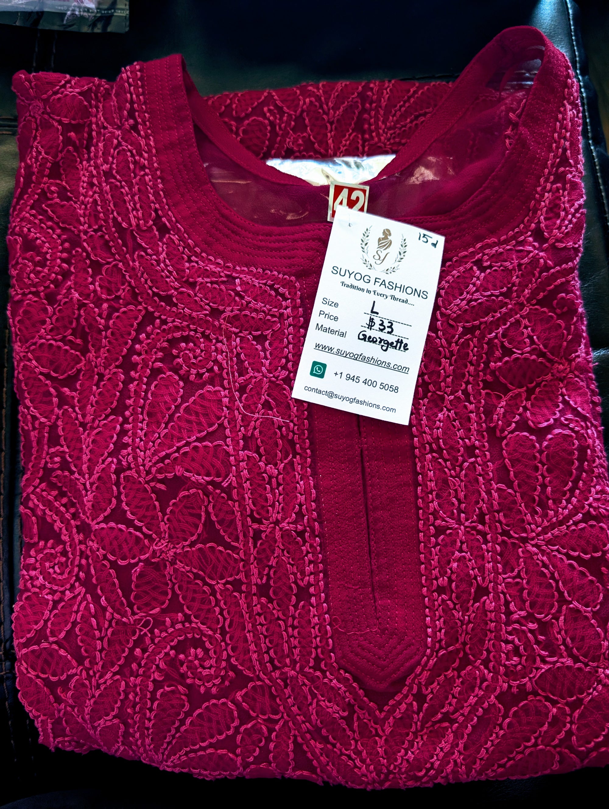 Georgette Chikankari Kurti with Shameez